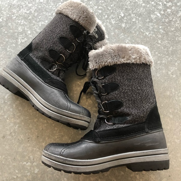 Magellan Outdoors Shoes - Magellan Winter Boots Mid-Calf SZ 7 Black/Gray